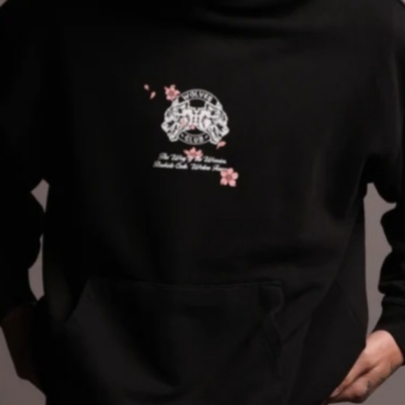 THROUGH THE CHERRY BLOSSOMS "PIERCE" HOODIE IN BLACK - Picture 2 of 4